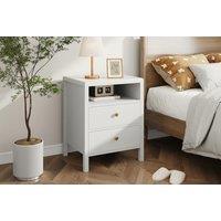 Set of 2 Bedside Tables with Integrated UK Sockets & USB Ports