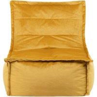 Dolce Velvet Lounger Bean Bag With Curved Silhouette, Ochre Yellow