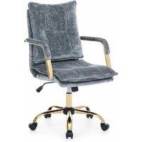 Chenille-Upholstered Office Chair with Adjustable Height and Swivel