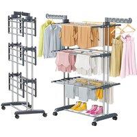 Superior XL Folding 4-Tier Drying Rack With 36 Extra Hooks & Shelf