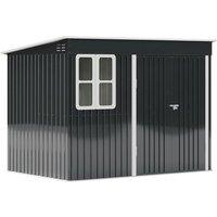 9X6FT Outdoor Metal Garden Storage Shed with Double Doors & Windows