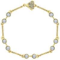 Diamond Style London 18ct Gold Crystal Stacker Bracelet - Statement Layering Jewellery