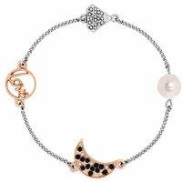 Diamond Style London Silver Moon Crystal Necklace - Rhodium Finish, Magnetic Clasp, Statement Piece