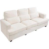 3-Seater Chenille Sofa-Modern Comfort with Pillows and Hybrid Frame