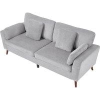 Elegant 2-Seater Chenille Upholstered Sofa with Cushions and Wooden Legs