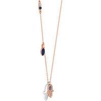 Rose Gold Hamsa Hand Pendant Necklace with Multi Charms & Crystal Accents - Adjustable Chain