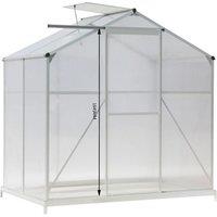 90cm x 130.8cm x 195cm Aluminium Hobby Greenhouse with Roof Vent & Base