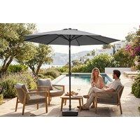 3m Large Rotating Patio Parasol with Fillable Base - Grey