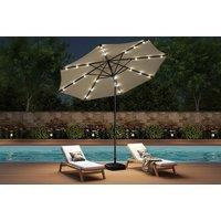 3m Patio Parasol with Solar Powered LED and Base