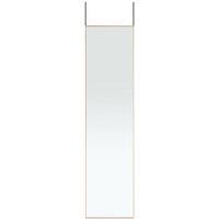 Sleek Metal Frame Over the Door Full Length Mirror - Gold Finish