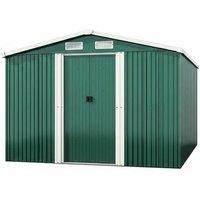 10x8ft Large Metal Garden Tool Storage Shed - Green Finish