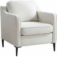 Linen Upholstered Single Sofa Armchair - Beige