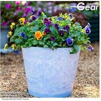 Caesar Sky Blue Marble Effect Planter - Frost & UV Resistant