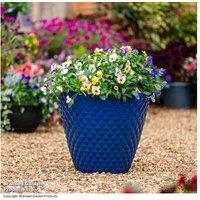 Aegean Blue Diamond Planter - Large Recycled Outdoor & Indoor Pot