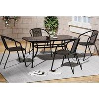 Modern Outdoor Tempered Glass Table & Rattan Chairs for Gardens