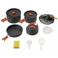 13-Piece Portable Camping Cookware Set with Pots, Pan & Kettle