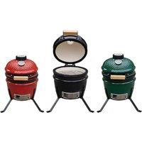 Kamado Egg Ceramic Charcoal BBQ Grill - 13'' Portable Outdoor Grill, Efficient Heat Retention