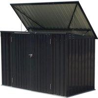 6.6ft x 4.3ft Outdoor Metal Bicycle and Garbage Storage Shed with Hinged Lid & Double Doors