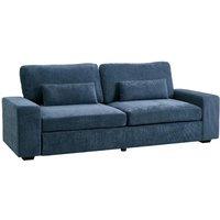 2-Seater Chenille Upholstered Sofa with Pillows - Green, Grey or Blue