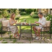 3-Piece Patio Wicker Bistro Set with Cushions