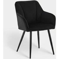 Set of 2 Minimalist Modern Velvet Dining Chairs - Black, Green, or Grey