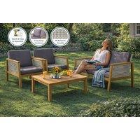 4-Piece Wicker Patio Set with Loveseat and Coffee Table