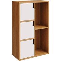 Modern Wooden Bookcase Cabinet with Hidden Storage & Display Shelves