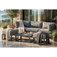 Outsunny 6-Piece Outdoor Sectional Daybed Sofa Set with Coffee Table, Footstool & Cushions - Grey