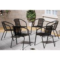 Rattan Outdoor Stackable Garden Chair - Set of 6