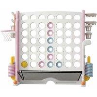 Jumbo 4in1 Game Set with Basketball Hoop, Ring Toss, Golf and Classic Connect 4 Games - 4 Colours