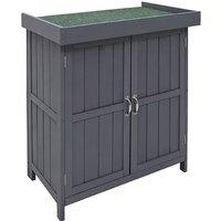 Wooden Garden Potting Shed with Lift-Up Roof & Double Doors - Grey or Natural