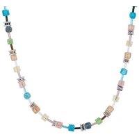 Pastel Crystal Cube Necklace - Rhodium-Plated Statement Chain with 112 Crystals