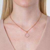 Rose Gold Fantasy Pendant Necklace with Crystal Accents - Adjustable Chain, Lobster Clasp