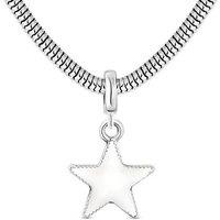 Diamond Style Silver-Tone Adjustable Charm Bracelet with White Beads - Minimalist Star Bangle