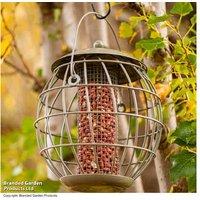 Squirrel-Proof Orbital Bird Feeder - Weather-Resistant Steel, Peanut Holder, Songbird-Friendly