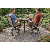 4-Seater Garden Bar Dining Table Set - Grey