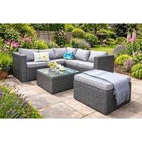 6-Seater Modular Rattan Garden Sofa Set - Black or Grey, Cushions Included