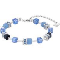 Diamond Style London Adjustable Blue Cube Crystal Bracelet - Geometric Modern Bangle, 15-19cm