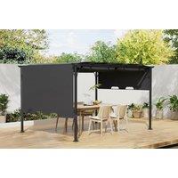4m x 3m x 2.3m Outdoor Pergola with Adjustable Canopy - Dark Grey