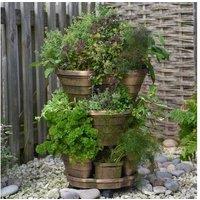 Tiered Outdoor Planter for Herbs, Flowers & Berries - Bronze Finish