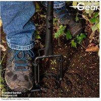 Long Handle Bulb Planter Tool - Heavy-Duty Carbon Steel, Ergonomic T-Handle, Serrated Base