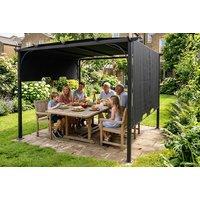 3m x 3m x 2.3m Outdoor Pergola with Adjustable Canopy - Dark Grey