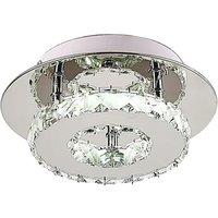Contemporary Crystal LED Ceiling Light with Polished Chrome Finish