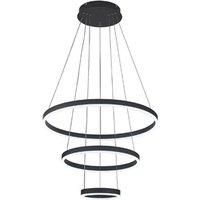 Round 3 Ring Aluminum LED Pendant Light - Chic Black Finish