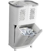 Multi-Compartment Rolling Laundry Sorter Basket with Removable Bins