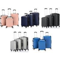3 Piece Multifunctional ABS Hard Shell Large Capacity Suitcase Set