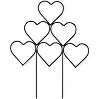 3Piece Heart-Shaped Stackable Plant Climbing Trellis - Black