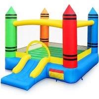 Kids 2in1 Crayon Themed Inflatable Bounce House with Slide
