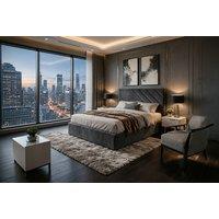 Upholstered Chicago Bed with Mattress - 6 Sizes & Colours