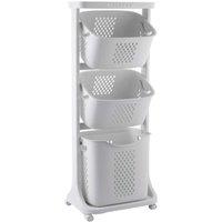 Laundry Basket with 3 Detachable Baskets & Wheels